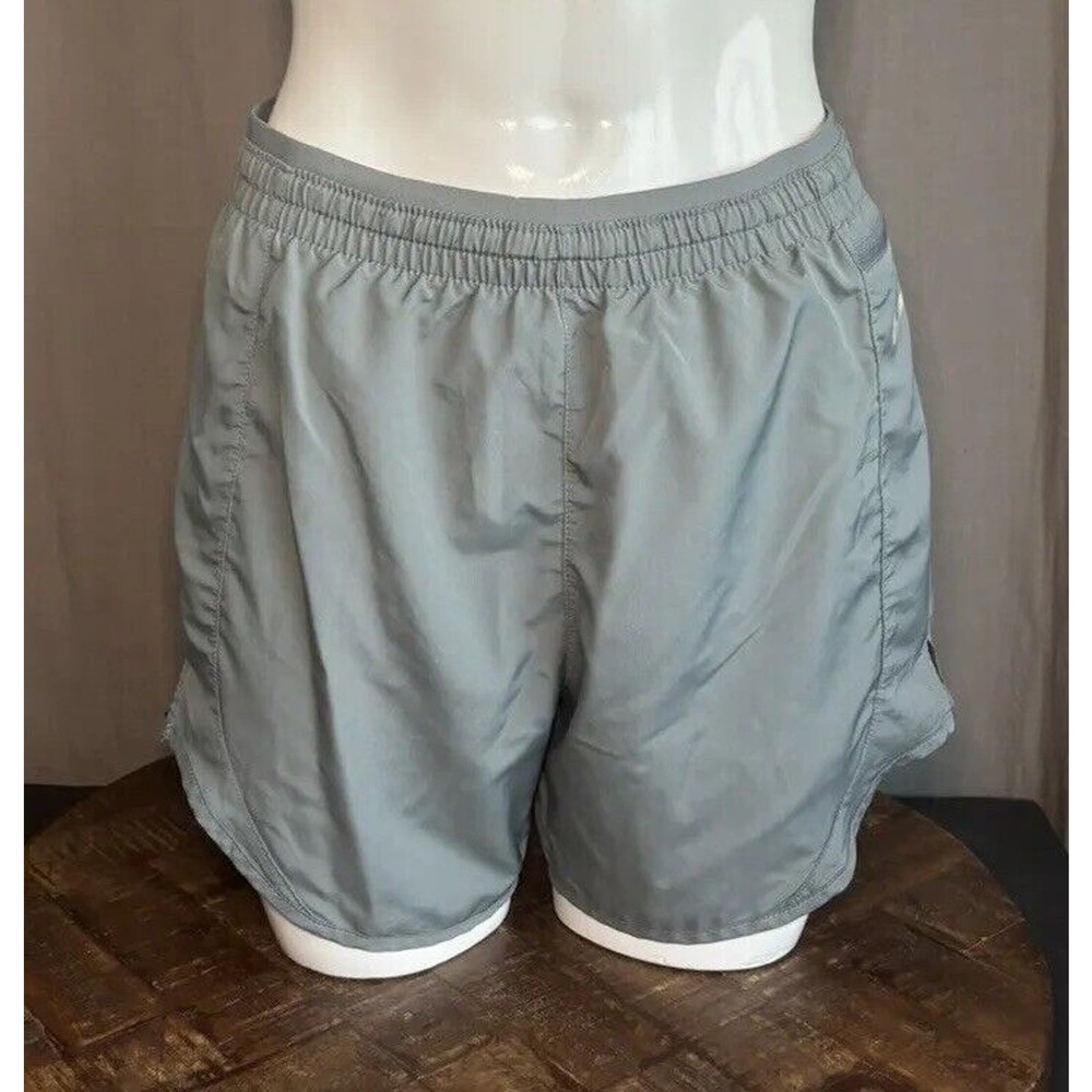 Nike Women's Grey Dri Fit Running Shorts Zip Pocket Size Xsmall